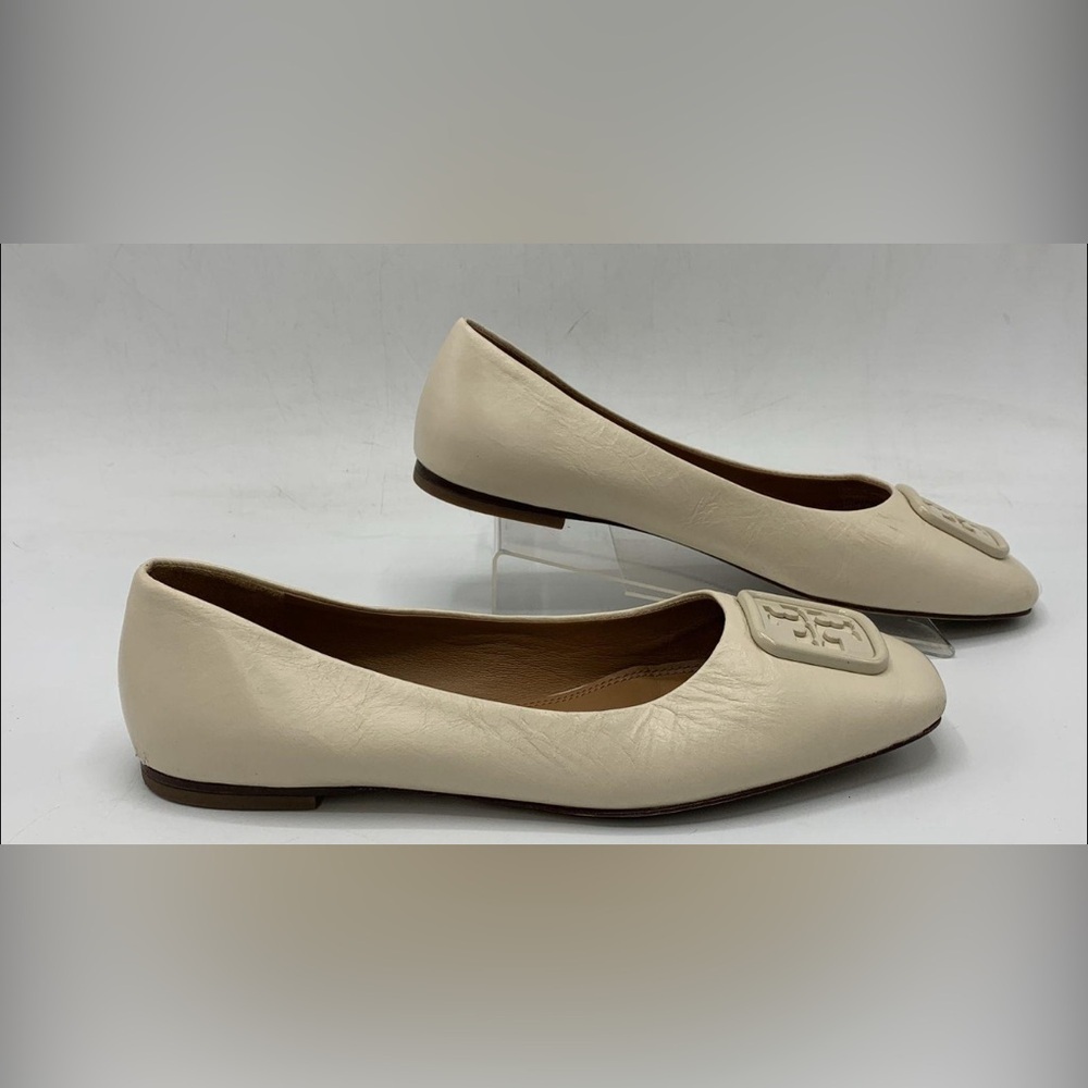 Tory Burch Square Toe Leather Georgia Ballet Flats Size 8 - Picture 5 of 7